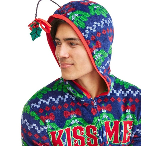 NEW Mistletoe Ugly Christmas Drop Seat Union PJs XL - Picture 3 of 5
